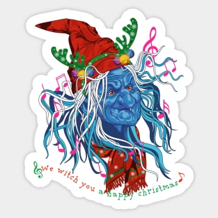 We witch you a Happy Christmas Sticker